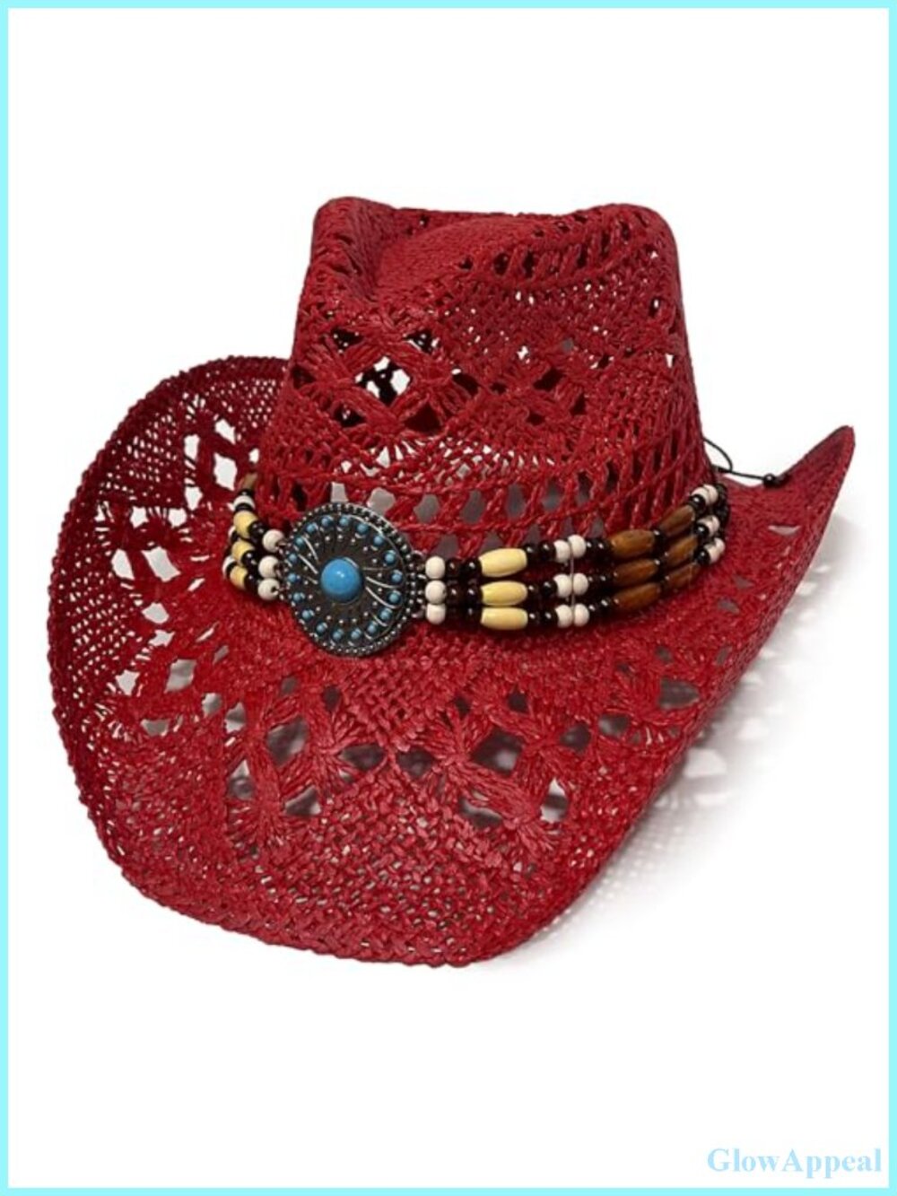 Straw Cowboy Hat with Wide Brim Unisex Western Sun Hat